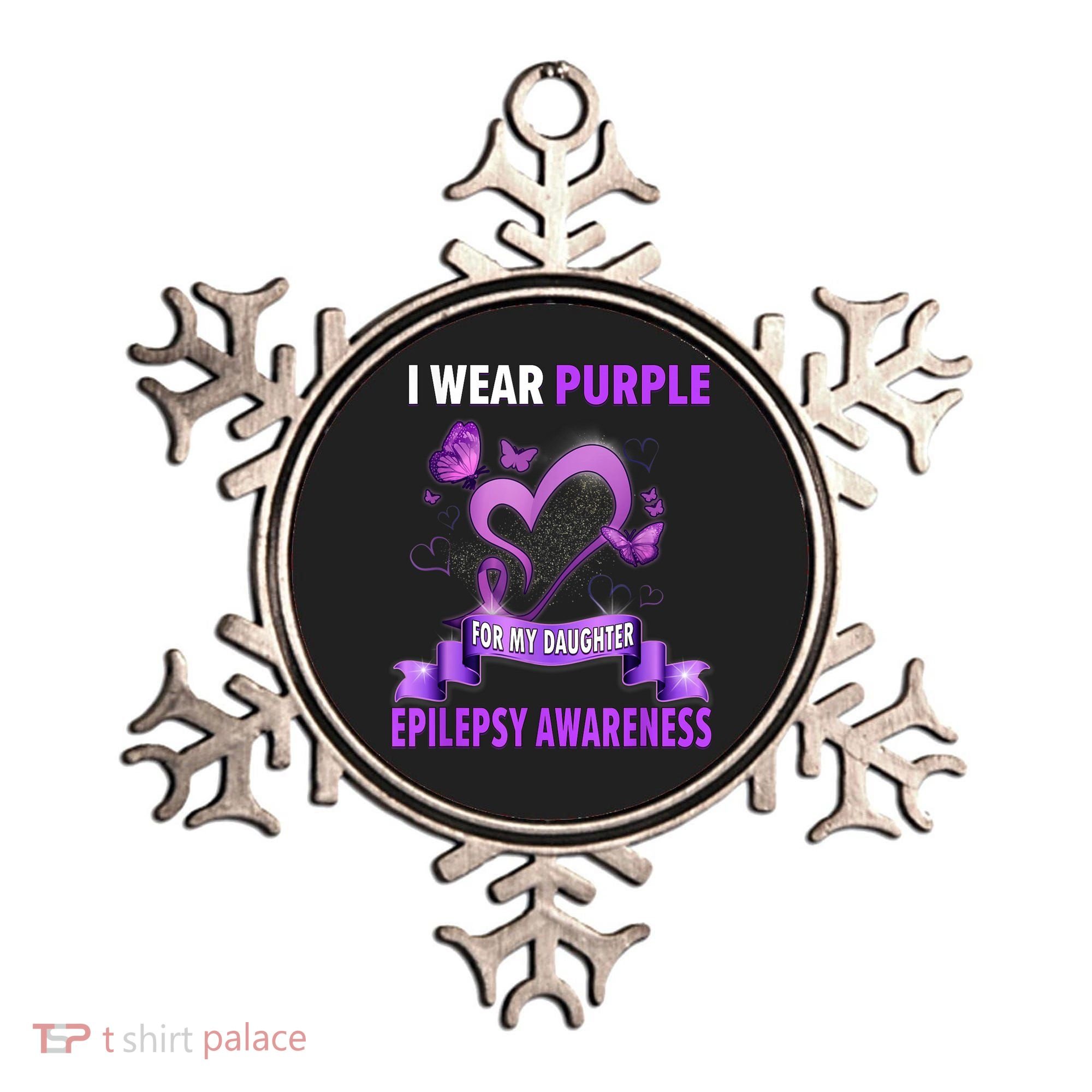 Epilepsy Awareness S I Wear Purple For My Daughter Ornament