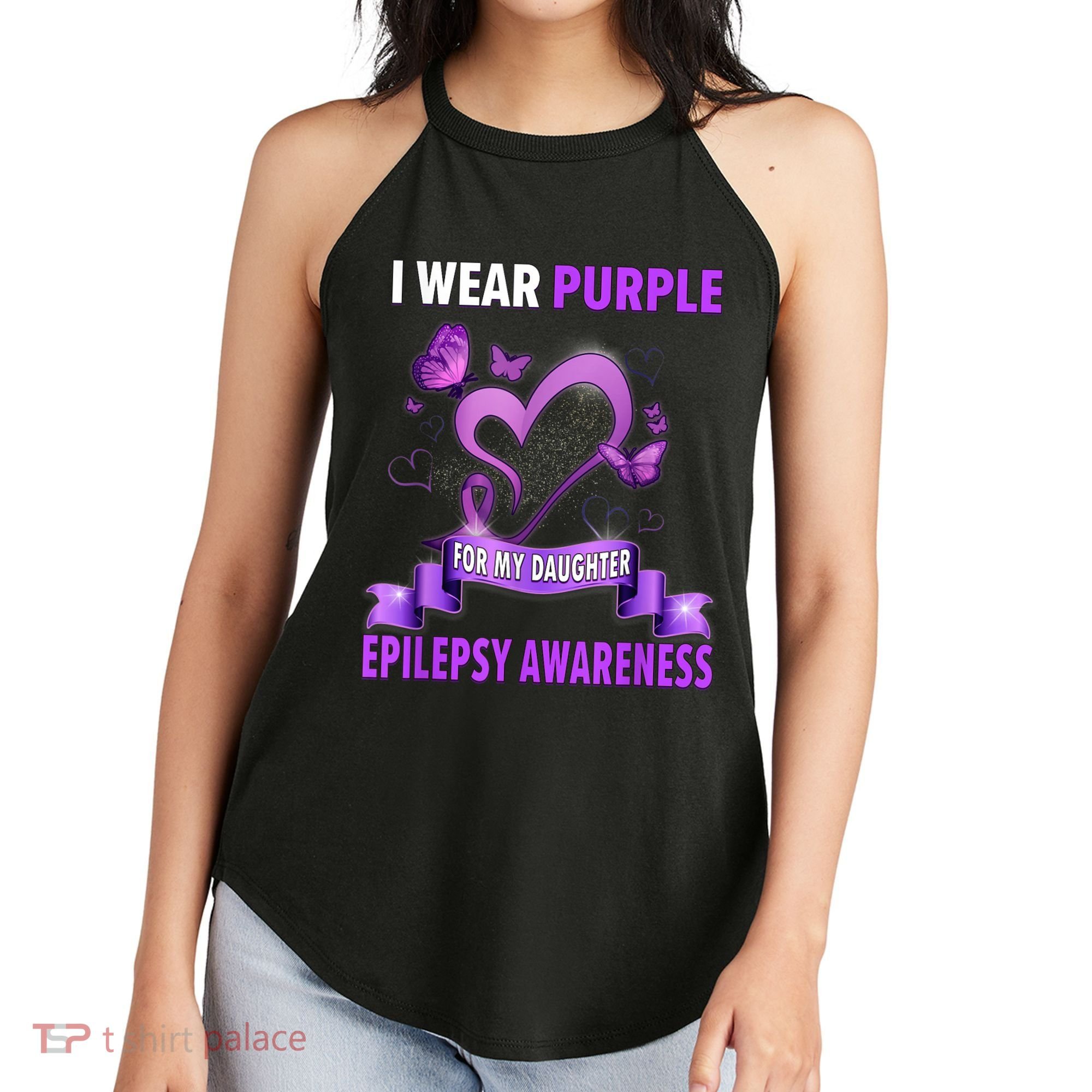 Epilepsy Awareness S I Wear Purple For My Daughter Women's Perfect Tri Rocker Tank