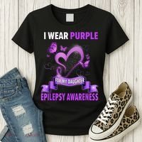 Epilepsy Awareness S I Wear Purple For My Daughter Women's T-Shirt thumb 3