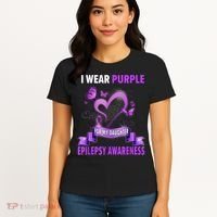 Epilepsy Awareness S I Wear Purple For My Daughter Women's T-Shirt thumb 4