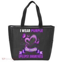 Epilepsy Awareness S I Wear Purple For My Daughter Tote Bag thumb 0