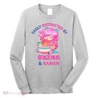 Easily Distracted By Anime & Ramen Long Sleeve Shirt thumb 0