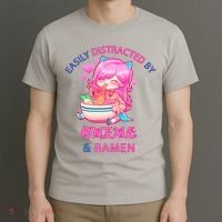 Easily Distracted By Anime & Ramen T-Shirt thumb 3