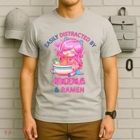 Easily Distracted By Anime & Ramen T-Shirt thumb 6