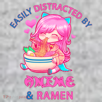 Easily Distracted By Anime & Ramen T-Shirt thumb 7