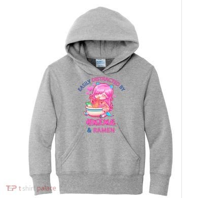 Easily Distracted By Anime & Ramen Kids Hoodie