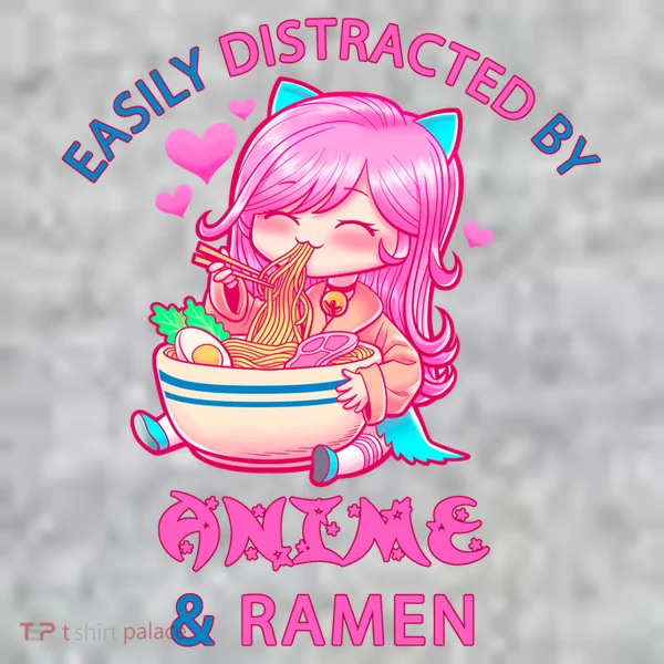 Easily Distracted By Anime & Ramen Kids Hoodie