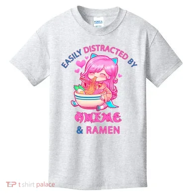 Easily Distracted By Anime & Ramen Kids T-Shirt