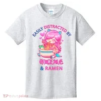 Easily Distracted By Anime & Ramen Kids T-Shirt thumb 0
