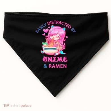 Easily Distracted By Anime & Ramen USA-Made Doggie Bandana