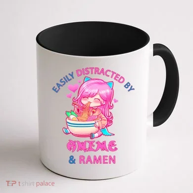Easily Distracted By Anime & Ramen Coffee Mug back