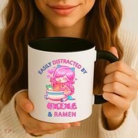 Easily Distracted By Anime & Ramen Coffee Mug thumb 3