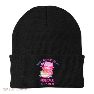 Easily Distracted By Anime & Ramen Beanie