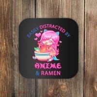 Easily Distracted By Anime & Ramen Coaster thumb 0
