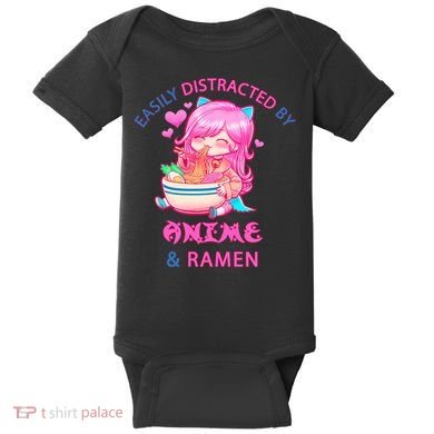 Easily Distracted By Anime & Ramen Baby Bodysuit