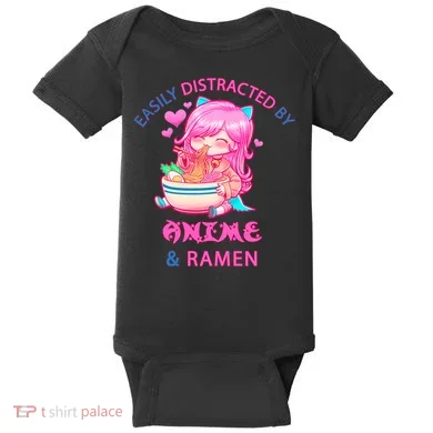 Easily Distracted By Anime & Ramen Baby Bodysuit