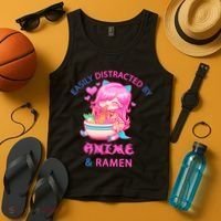 Easily Distracted By Anime & Ramen Tank Top thumb 4