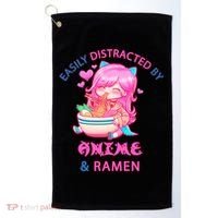 Easily Distracted By Anime & Ramen Golf Towel thumb 0