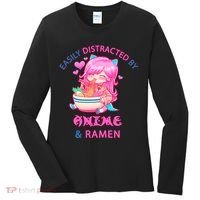 Easily Distracted By Anime & Ramen Women's Long Sleeve Shirt thumb 0