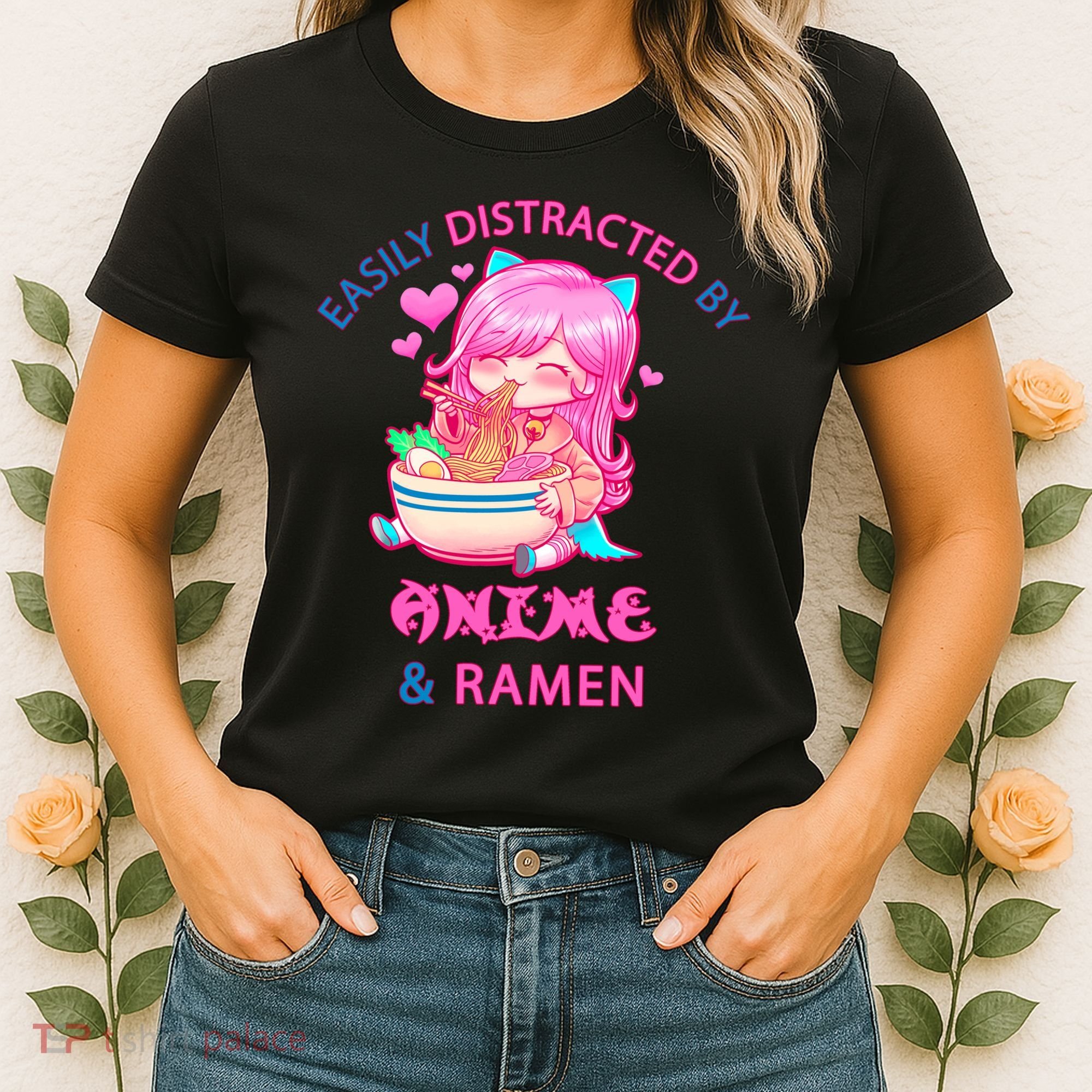 Easily Distracted By Anime & Ramen Women's T-Shirt