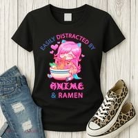 Easily Distracted By Anime & Ramen Women's T-Shirt thumb 3