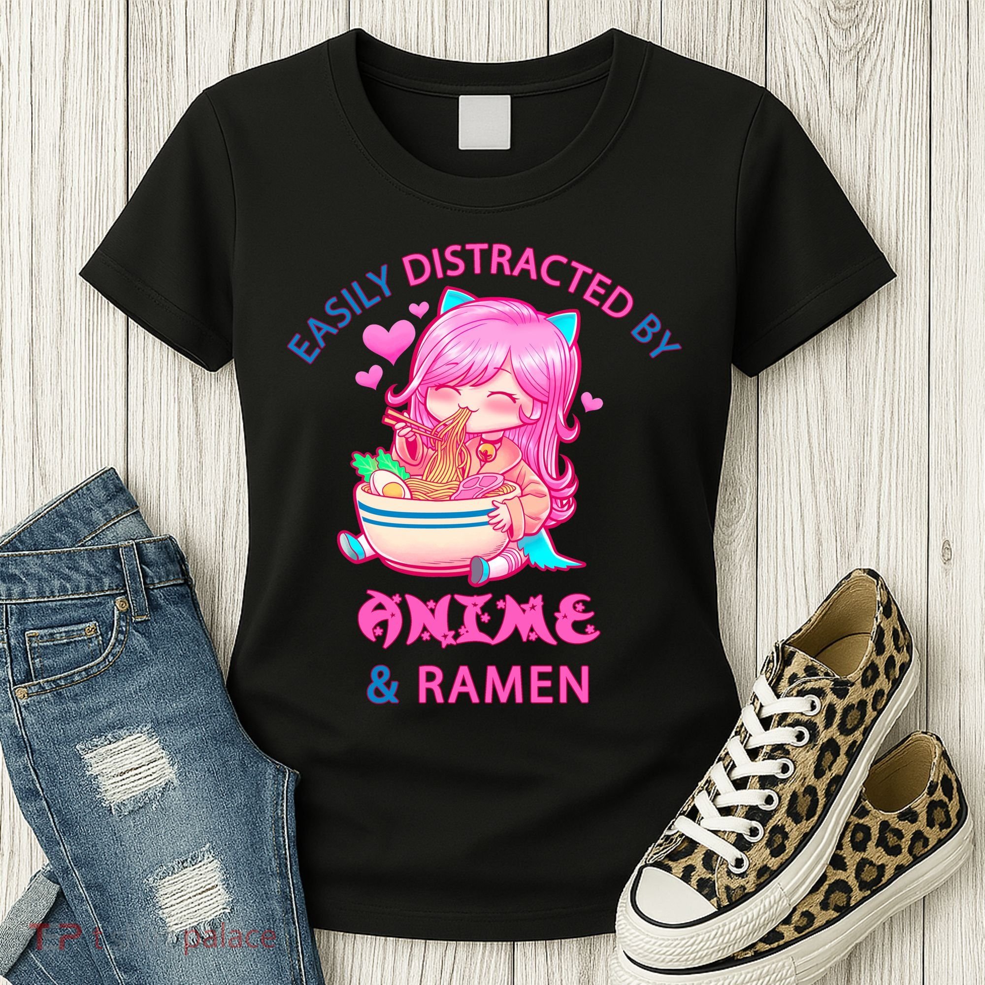 Easily Distracted By Anime & Ramen Women's T-Shirt