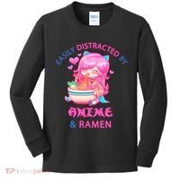 Easily Distracted By Anime & Ramen Kids Long Sleeve Shirt thumb 0
