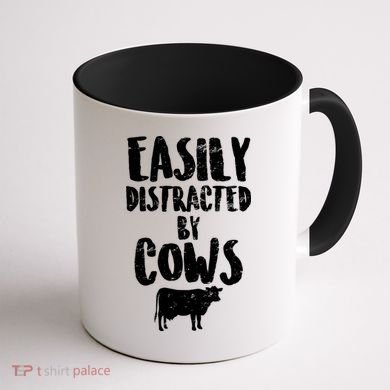 Easily Distracted By Cows Coffee Mug back