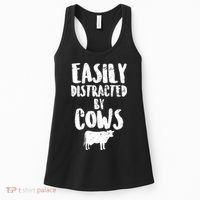 Easily Distracted By Cows Women's Tank Top thumb 0