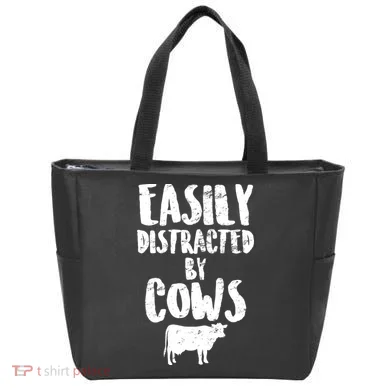 Easily Distracted By Cows Tote Bag