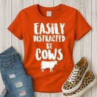Easily Distracted By Cows Women's T-Shirt thumb 3