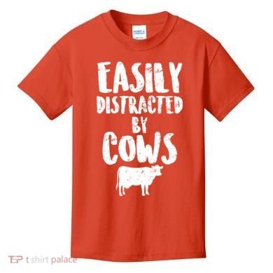 Easily Distracted By Cows Kids T-Shirt