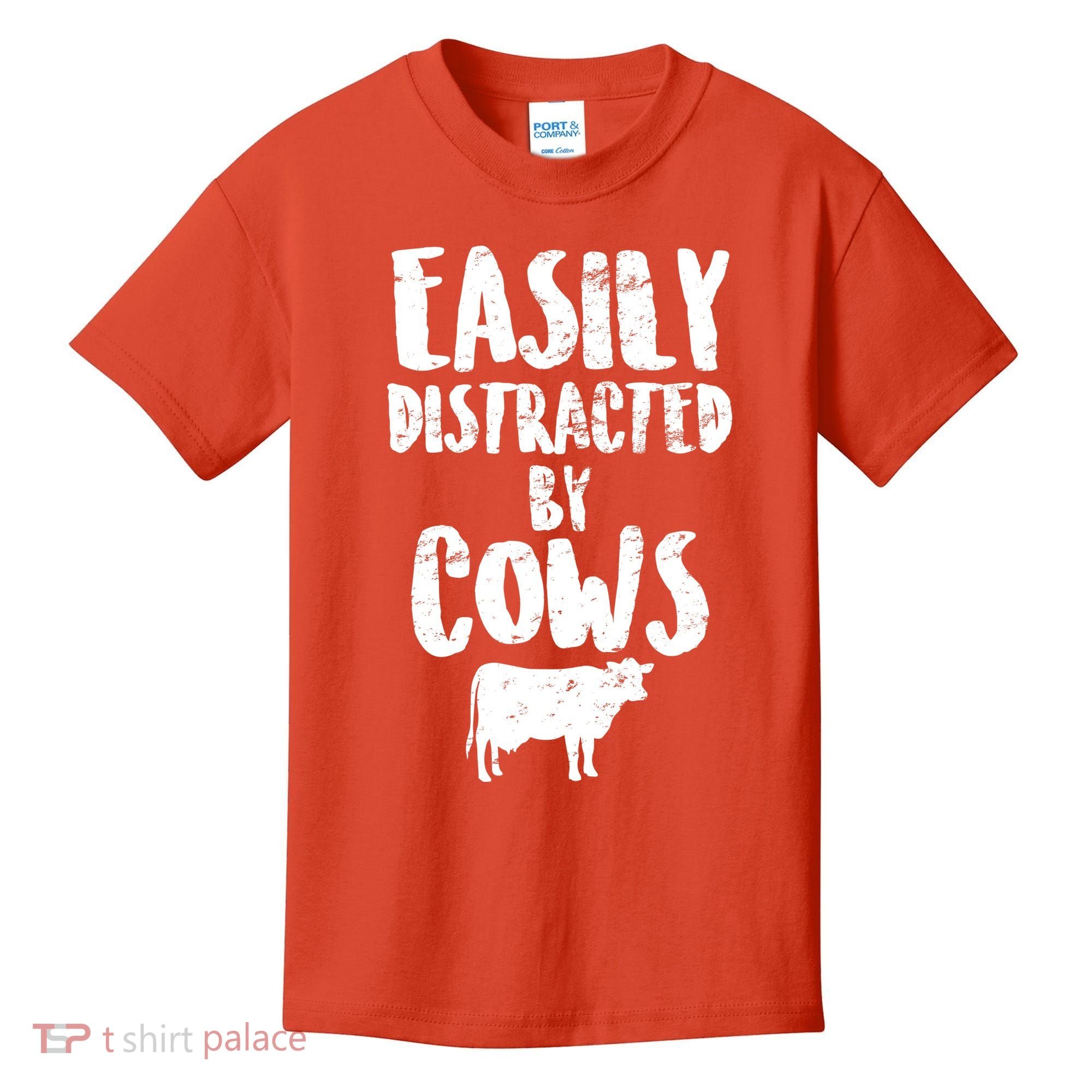 Easily Distracted By Cows Kids T-Shirt