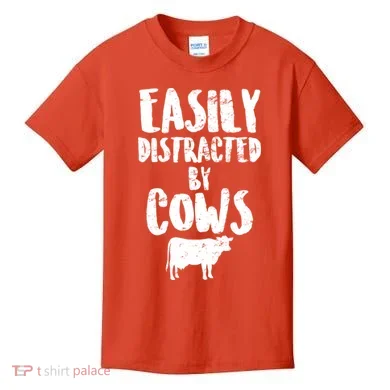 Easily Distracted By Cows Kids T-Shirt