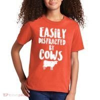 Easily Distracted By Cows Kids T-Shirt thumb 2