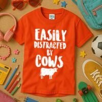 Easily Distracted By Cows Kids T-Shirt thumb 3