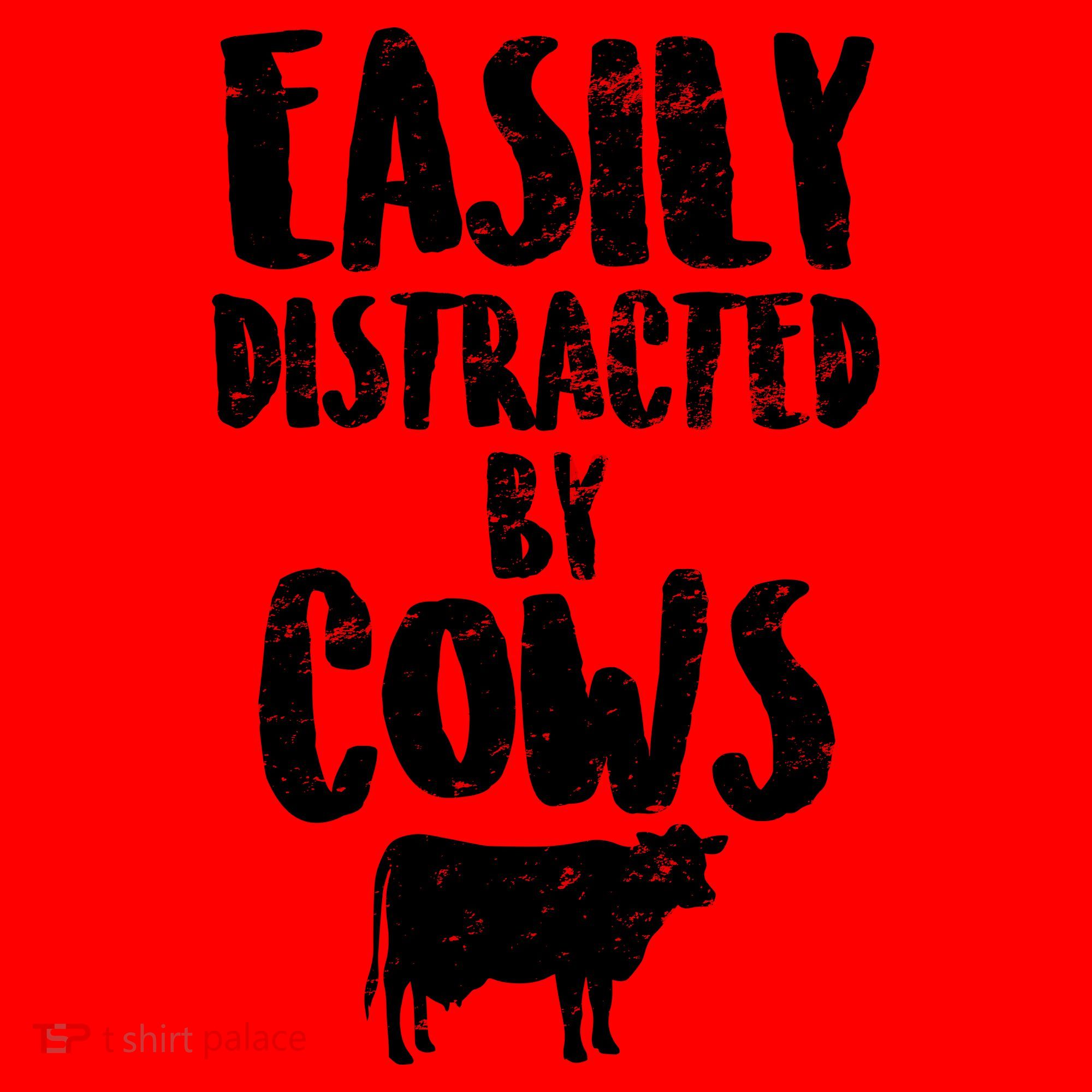 Easily Distracted By Cows Santa Hat