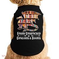 Easily Distracted By Dragons And Books Doggie Tank thumb 0