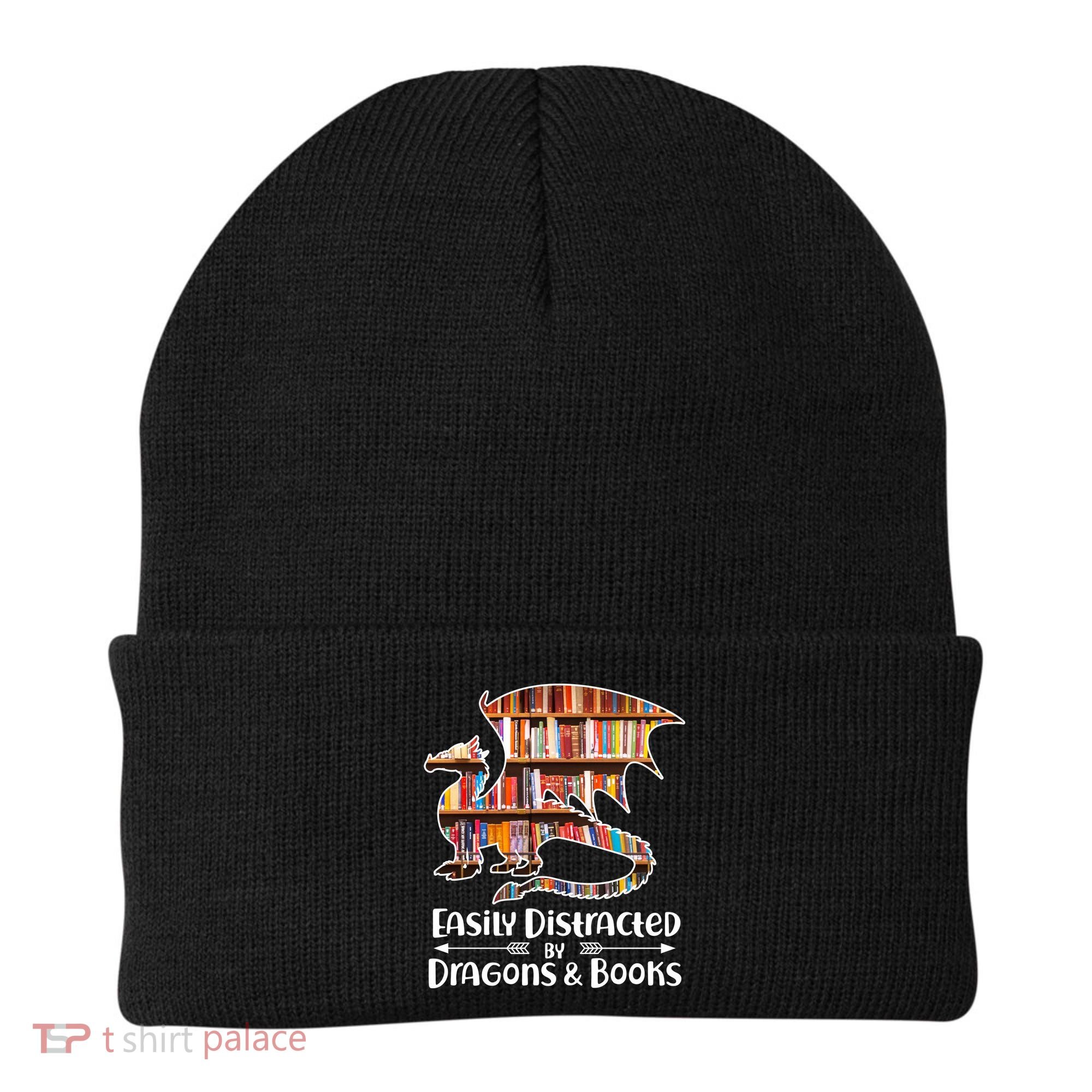 Easily Distracted By Dragons And Books Beanie