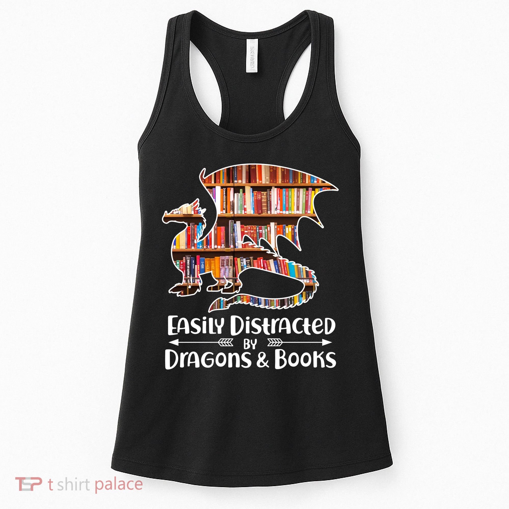 Easily Distracted By Dragons And Books Women's Tank Top