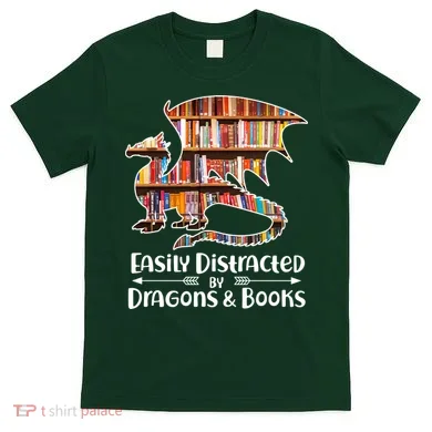 Easily Distracted By Dragons And Books T-Shirt