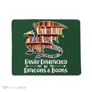 Easily Distracted By Dragons And Books Mousepad