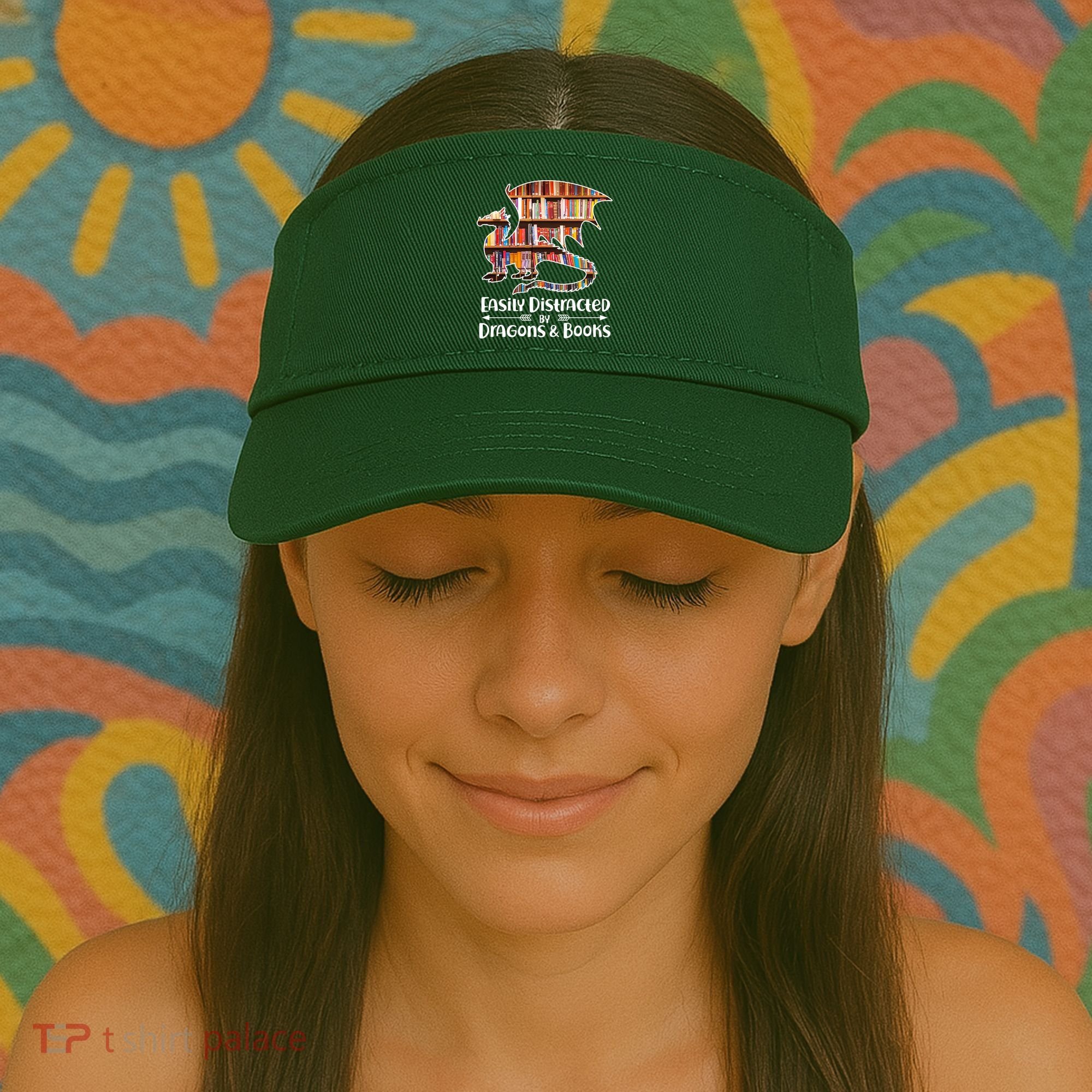 Easily Distracted By Dragons And Books Visor