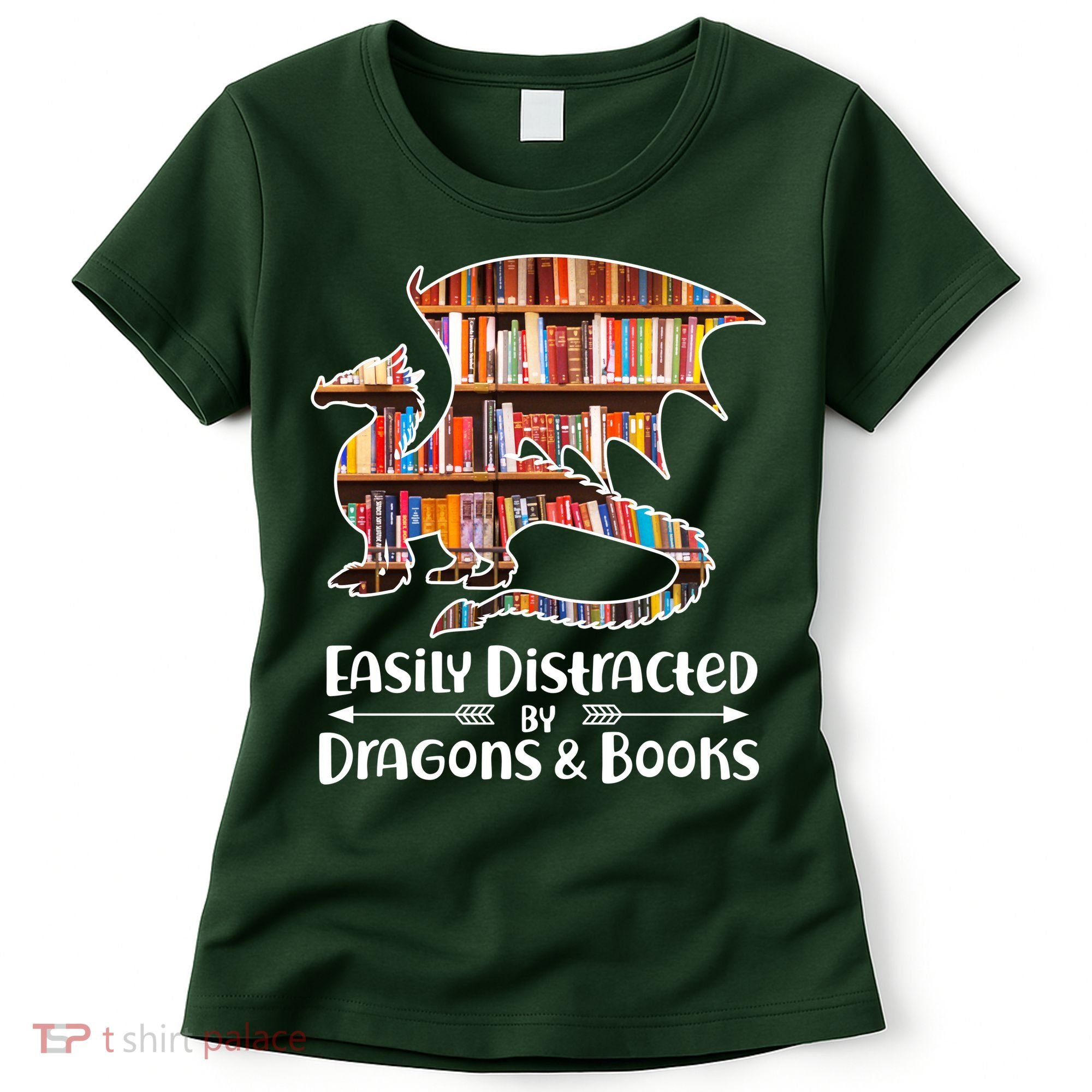 Easily Distracted By Dragons And Books Women's T-Shirt