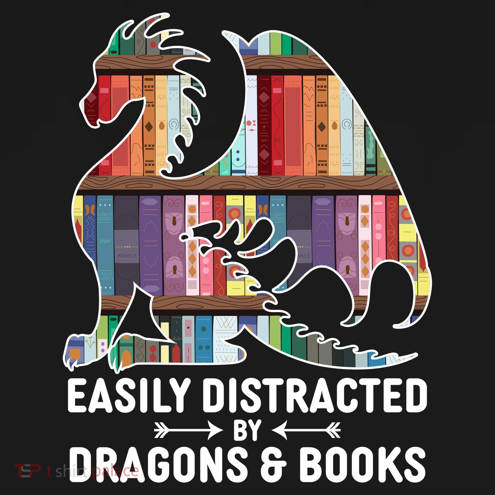 Easily Distracted By Dragons and Books Fantasy Book Lover Apron