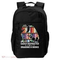 Easily Distracted By Dragons and Books Fantasy Book Lover Backpack thumb 0