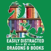 Easily Distracted By Dragons and Books Fantasy Book Lover Baby Bodysuit thumb 2