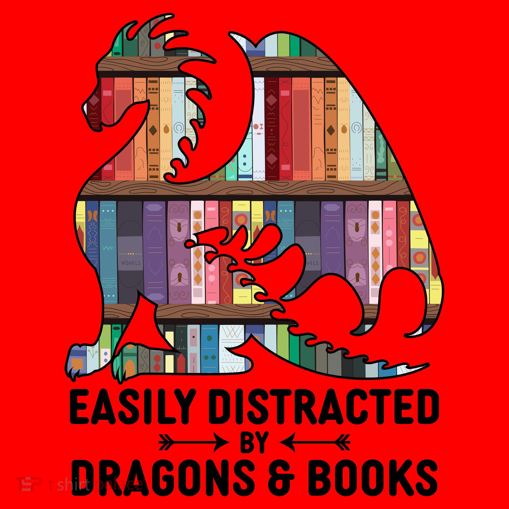 Easily Distracted By Dragons and Books Fantasy Book Lover Santa Hat
