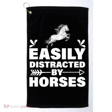 Easily Distracted By Horses Golf Towel