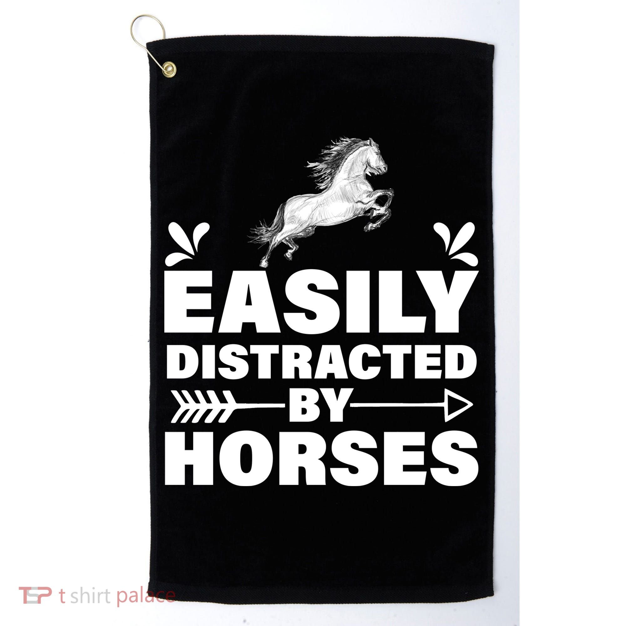 Easily Distracted By Horses Golf Towel
